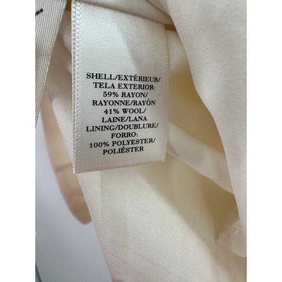 Ann Taylor Skirt Women 8 Cream Wool Blend Ruffle Hidden Back Zip Mini - Picture 6 of 8